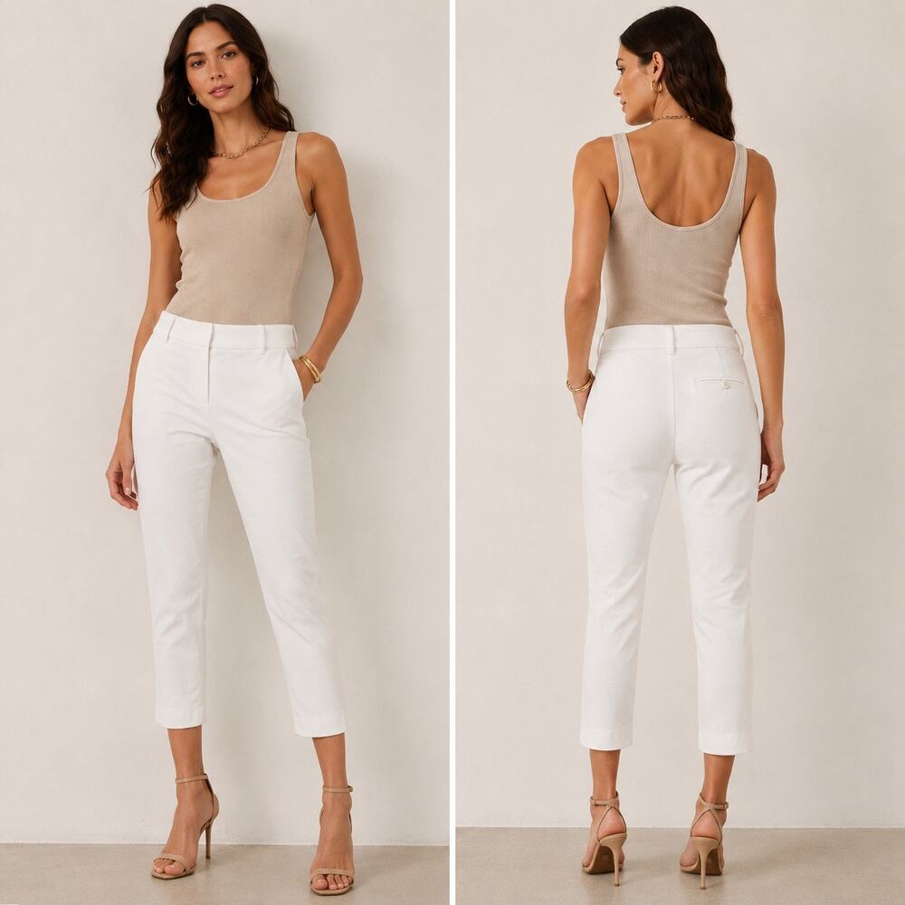 Haute Hippie White Cropped Tapered Trousers Size 6 NWT $465